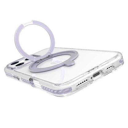 Compatible with iPhone 16 Pro Max Ice Armor O2L Series Magnetic Clear Case with Ring Stand