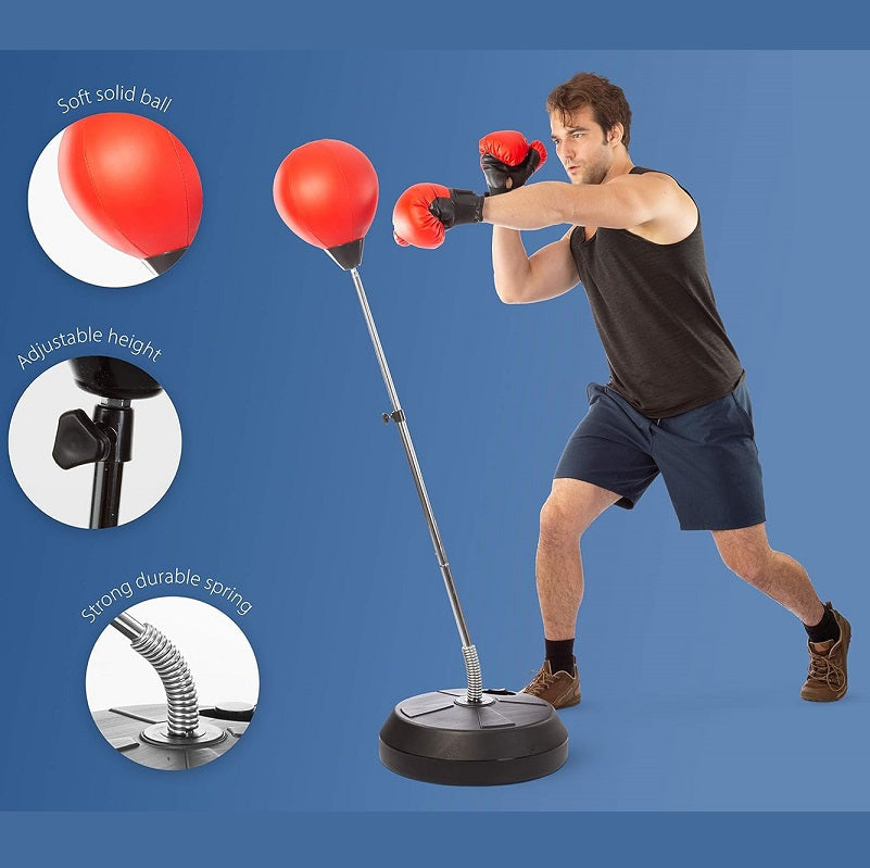 Punch Speed Ball Gloves Set Free Standing Punching Boxing Bag Home GYM Training