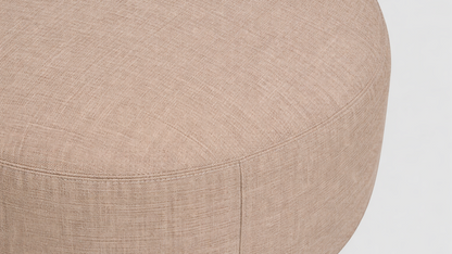 SUNBRELLA ROUND POUF OTTOMAN - TAUPE CHINE