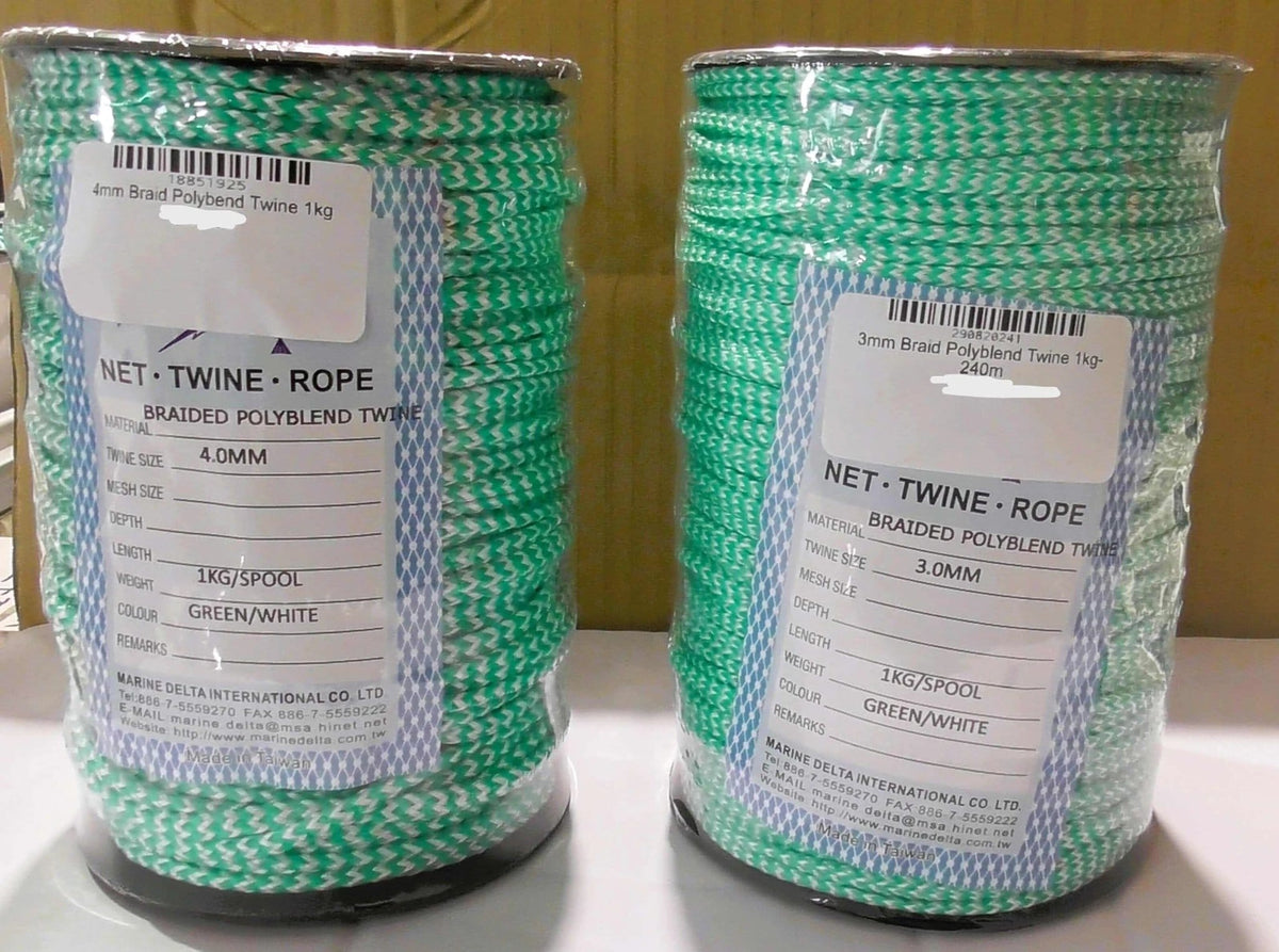 Braided Polyblend Twine White Green 3mm 4mm 5mm