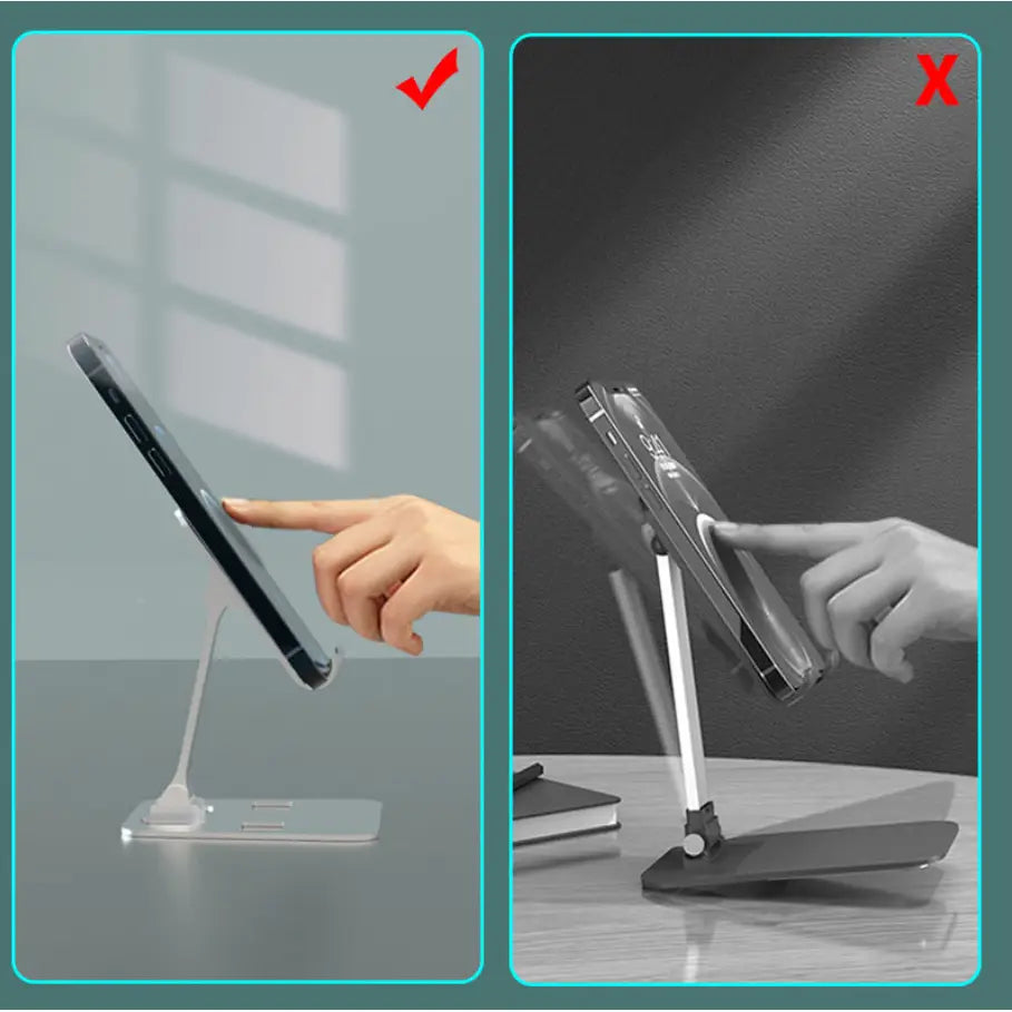 Adjustable Aluminum Tablet & Phone Stand | Foldable Desktop Holder for Smartphones, iPad & Tablets