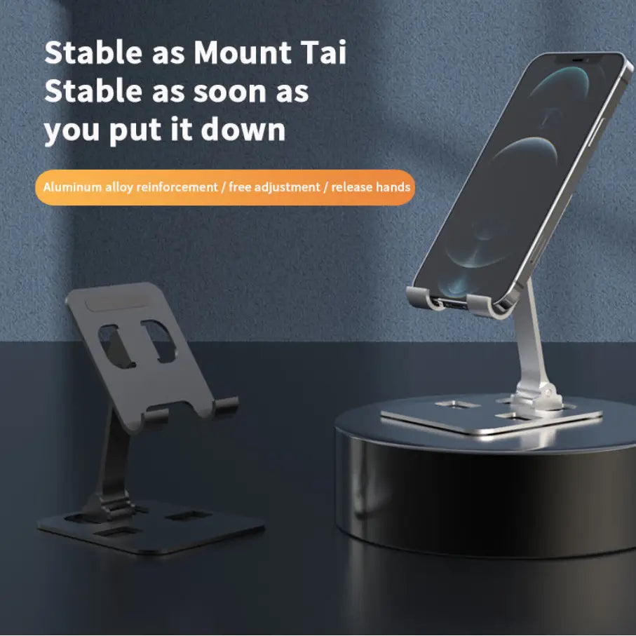 Adjustable Aluminum Tablet & Phone Stand | Foldable Desktop Holder for Smartphones, iPad & Tablets