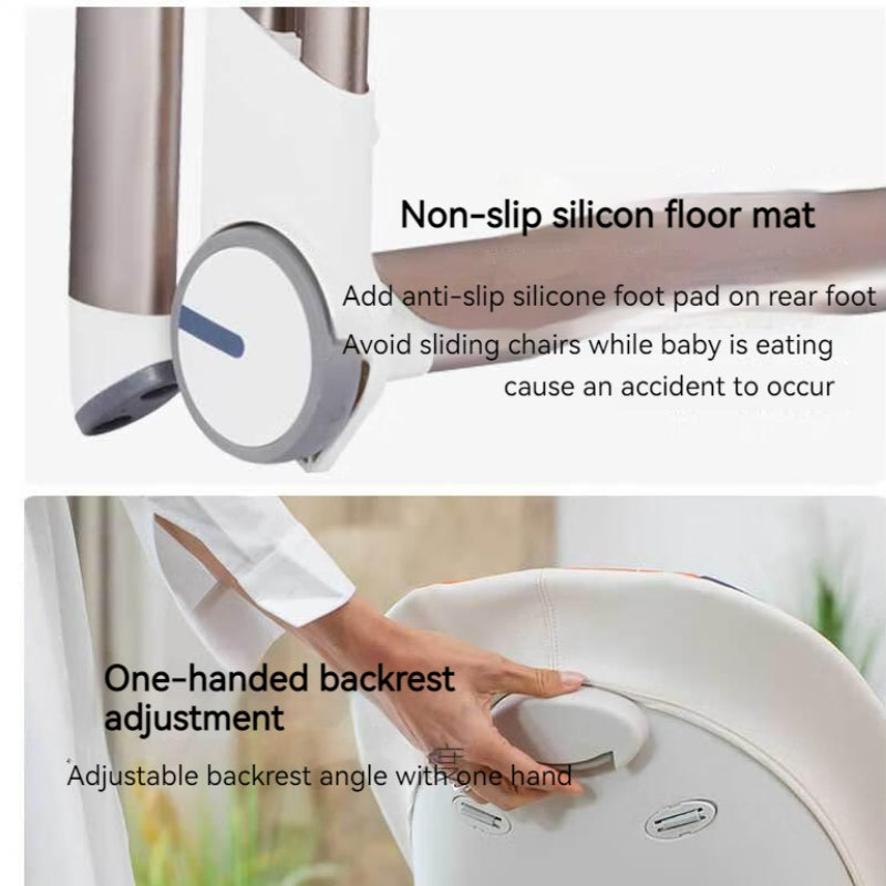 Multifunctional Adjustable Baby High Chair With Dining Table & Wheels -Green