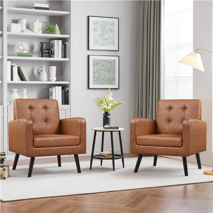 1 pair Faux Leather Armchair