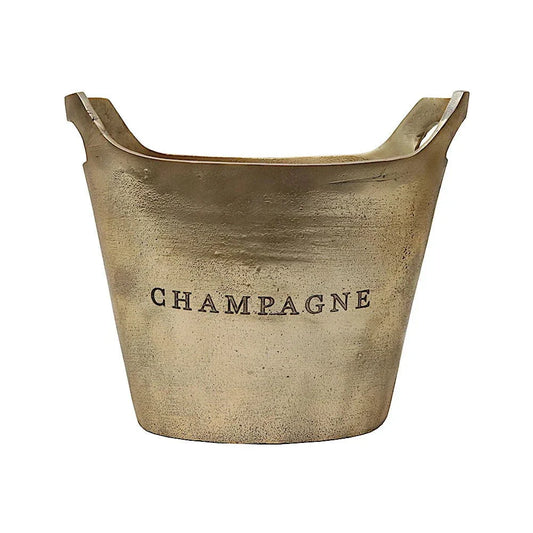 Aluminium Oval Champagne Bucket - Raw Gold at online8 furniture store Auckland