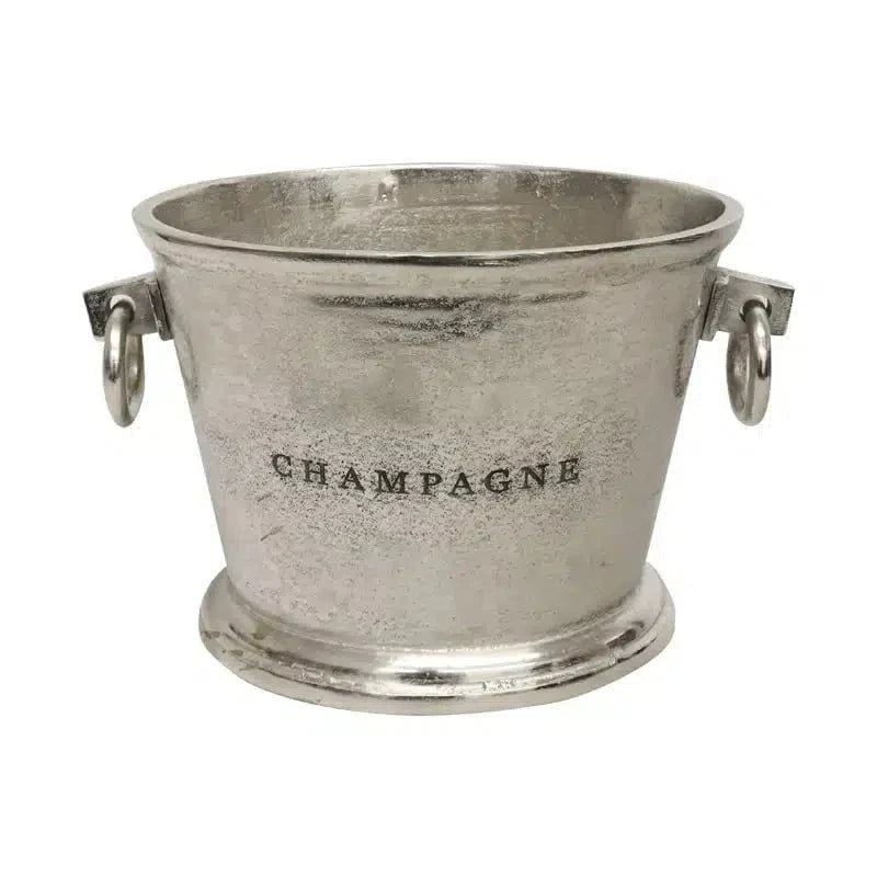 Aluminium Oval Champagne Bucket XL - Raw Silver at online8 furniture store Auckland
