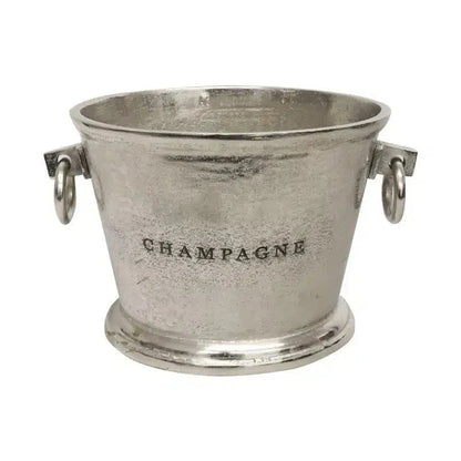 Aluminium Oval Champagne Bucket XL - Raw Silver at online8 furniture store Auckland