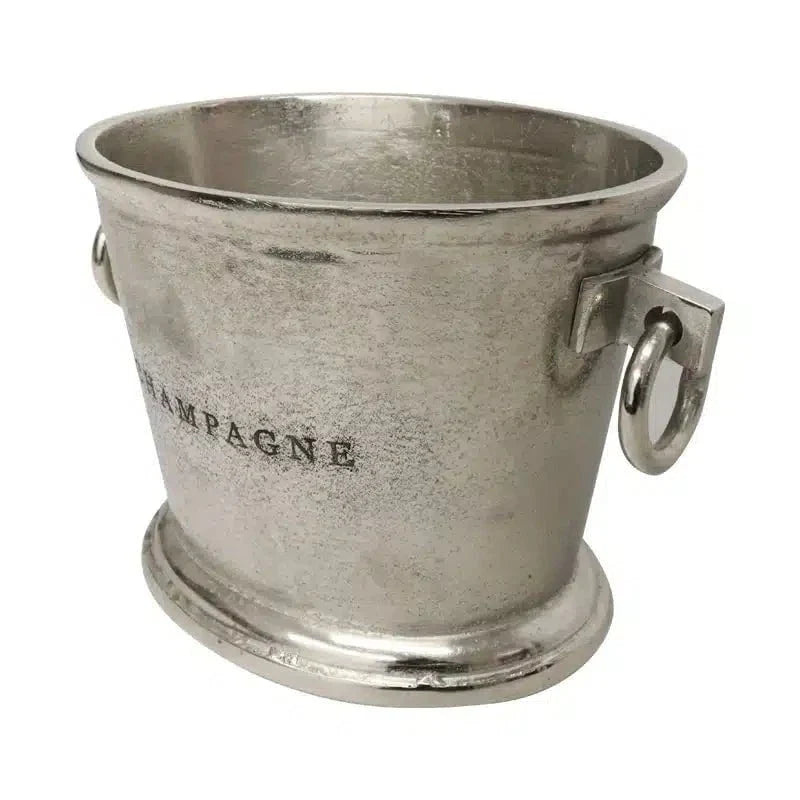 Aluminium Oval Champagne Bucket XL - Raw Silver at online8 furniture store Auckland