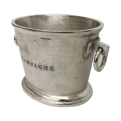Aluminium Oval Champagne Bucket XL - Raw Silver at online8 furniture store Auckland