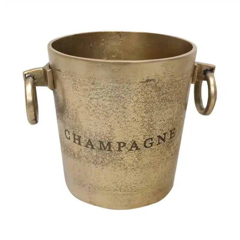 Aluminium Round Champagne Bucket - Raw Gold at online8 furniture store Auckland