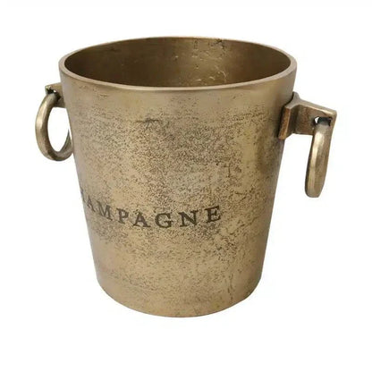Aluminium Round Champagne Bucket - Raw Gold at online8 furniture store Auckland