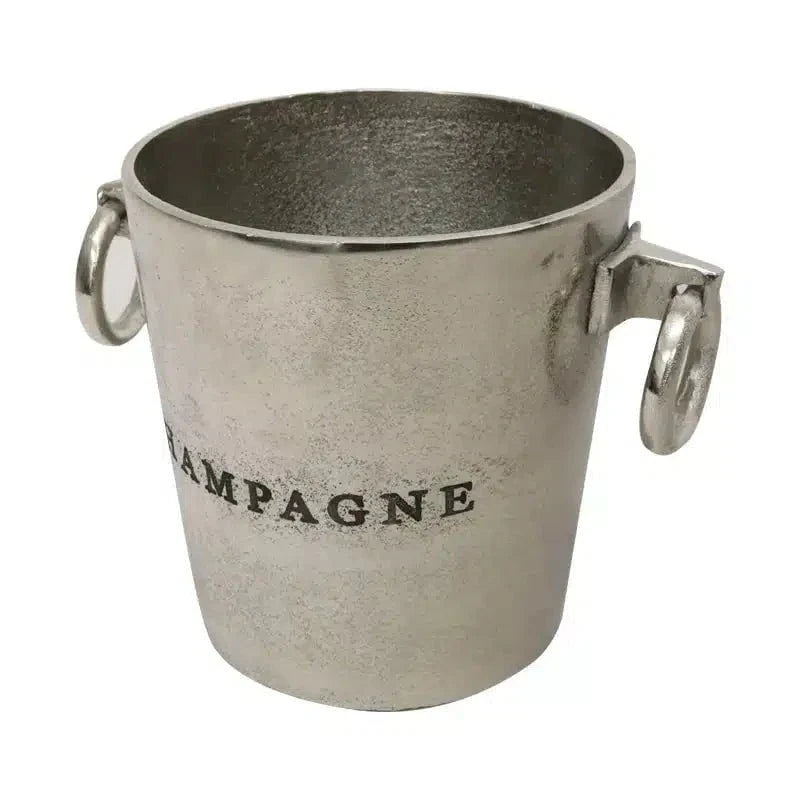 Aluminium Round Champagne Bucket - Raw Silver at online8 furniture store Auckland