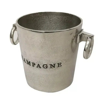Aluminium Round Champagne Bucket - Raw Silver at online8 furniture store Auckland
