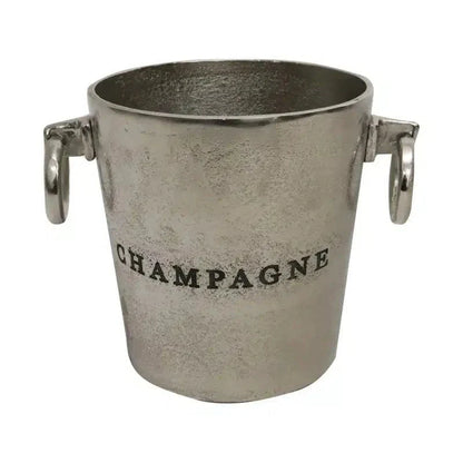 Aluminium Round Champagne Bucket - Raw Silver at online8 furniture store Auckland