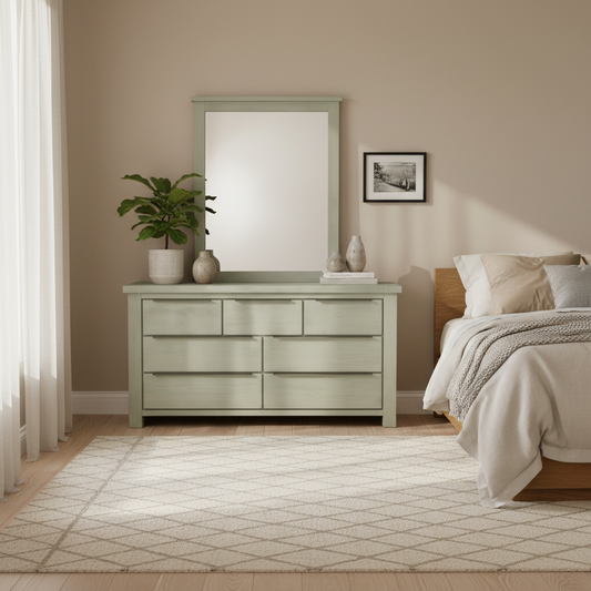 Amanda 7 Drawer Dresser with Mirror