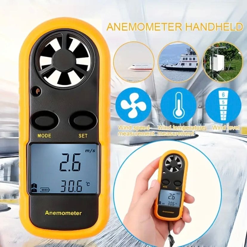 Anemometer - Wind Speed & Air Temperature Meter