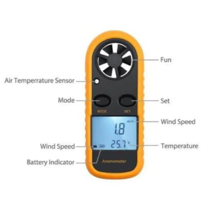 Anemometer - Wind Speed & Air Temperature Meter