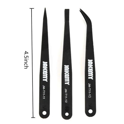 Anti-static Carbon Fiber Tweezers (3 piece)