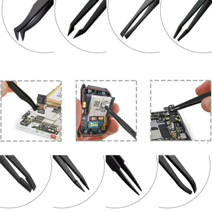 Anti-static Plastic Tweezers (8 piece)