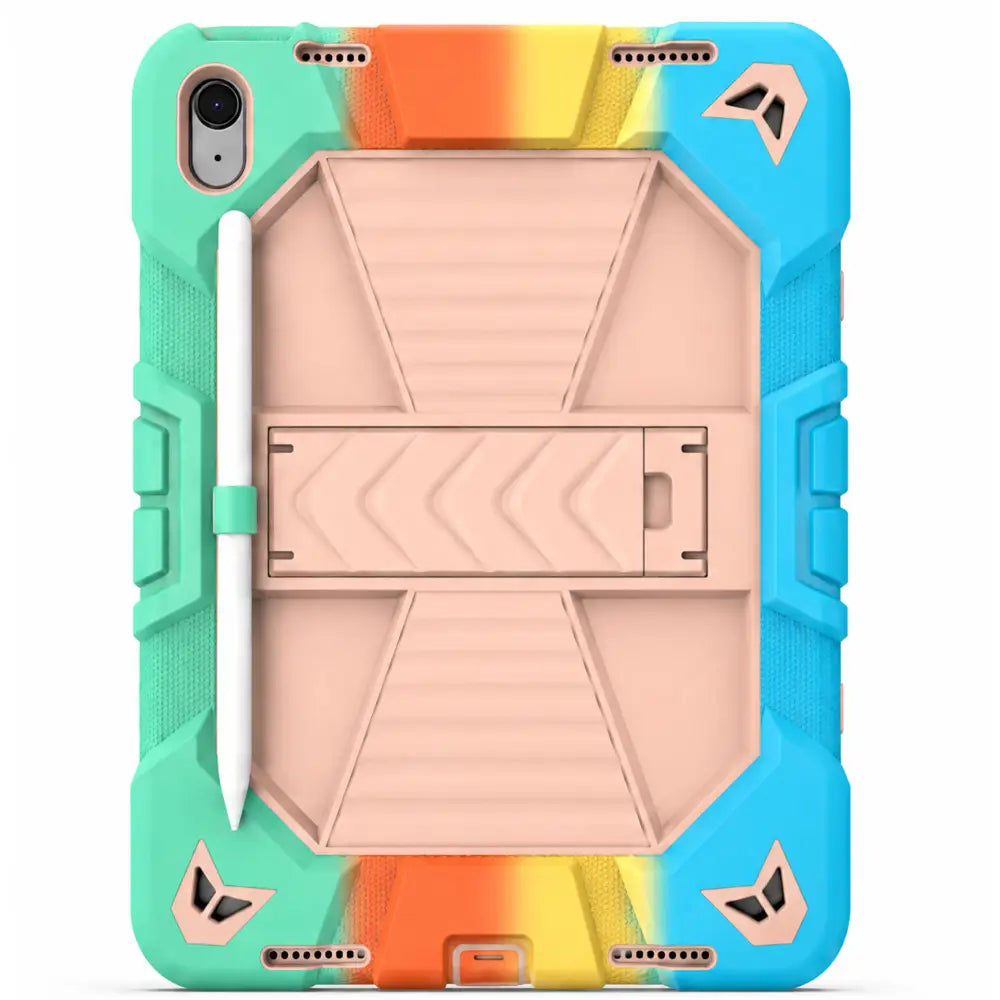 Apple iPad Air 11-Inch (M3) 2025 Rugged Shockproof Case with Kickstand(Rainbow)