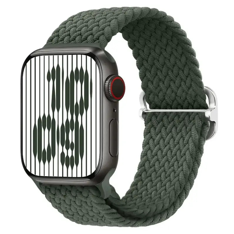 Apple Watch Braided Nylon Band – Adjustable Buckle, Lightweight & Stretchy