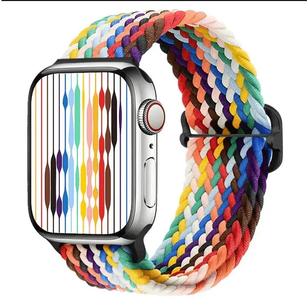 Apple Watch Braided Nylon Band – Adjustable Buckle, Lightweight & Stretchy