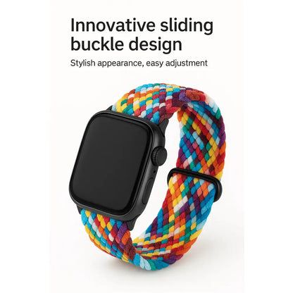 Apple Watch Braided Nylon Band – Adjustable Buckle, Lightweight & Stretchy