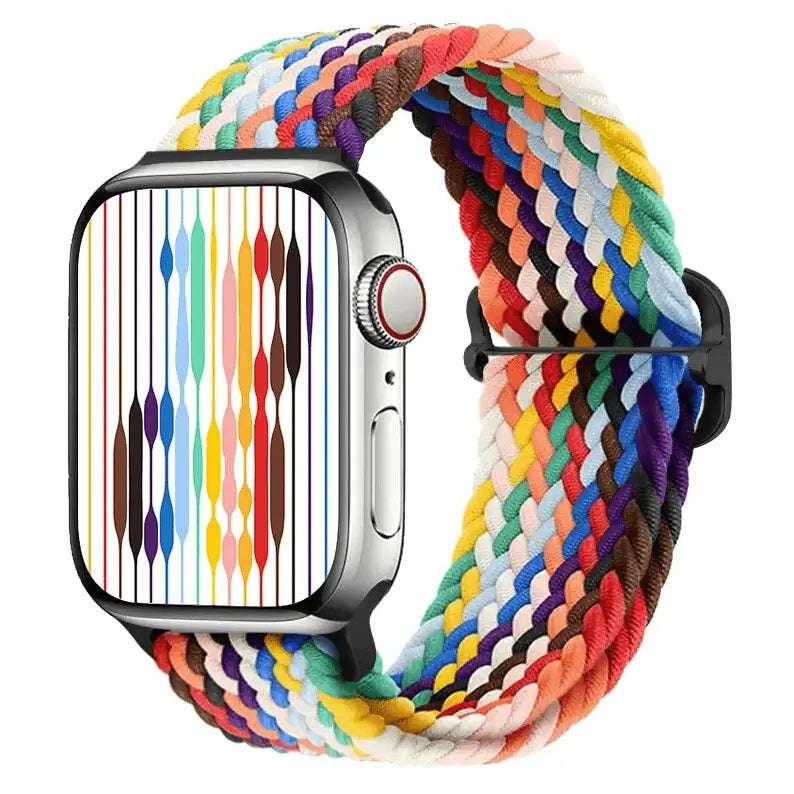 Apple Watch Braided Nylon Band – Adjustable Buckle, Lightweight & Stretchy