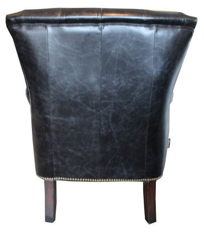 Online8 Harrington Buttoned Leather Armchair -  Belon Black Arm Chairs, Recliners & Sleeper Chairs