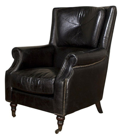 Online8 Springfield Leather Armchair - Belon Black Arm Chairs, Recliners & Sleeper Chairs