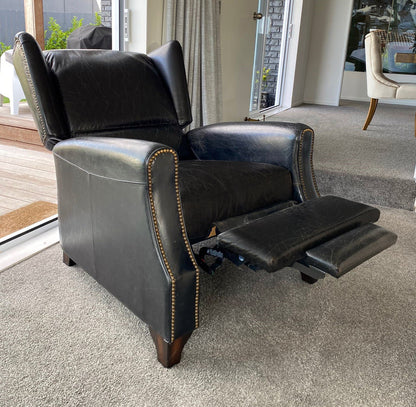 Online8 Stratford Leather Recliner Chair - Belon Black Arm Chairs, Recliners & Sleeper Chairs