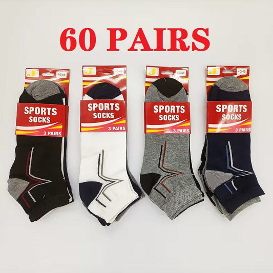 WHOLESALE - (60 Pairs) Ankle Socks - M7-10 / W8-11