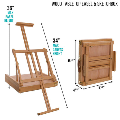Adjustable Wood Table Sketch box Easel