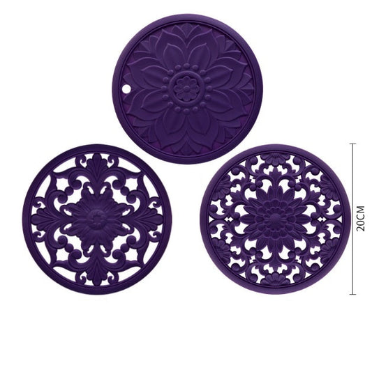 3 pcs Silicone Trivet Mats Multi-Purpose Heat Resistant Silicone