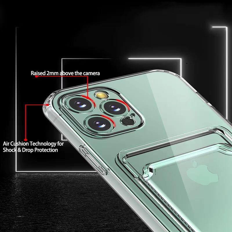 TPU Clear Shockproof Case with Card Slot Compatible with Samsung A21s 2020