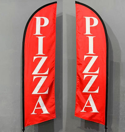 Pizza - Pre-print Double Sided Feather Banner Flag Business Commersial 3.4M  Flag Only