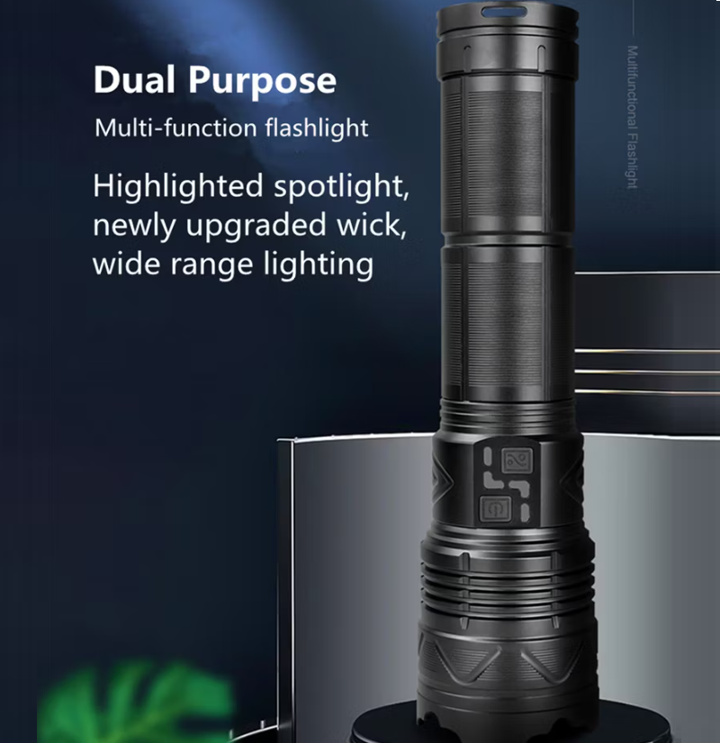 Long Range Powerful USB Input and Output Rechargeable LED Flashlight 30W 1500m