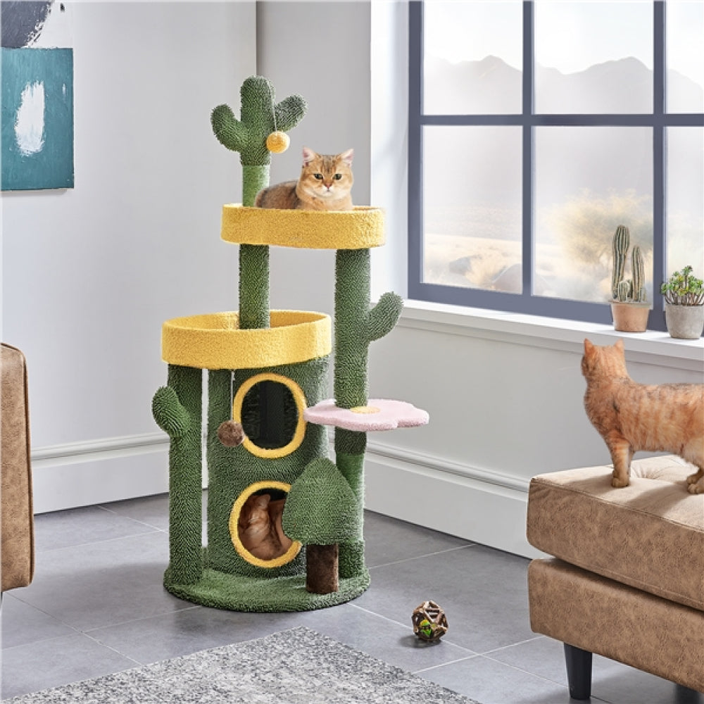 Oasis-Themed Cat Tree Cat Tower