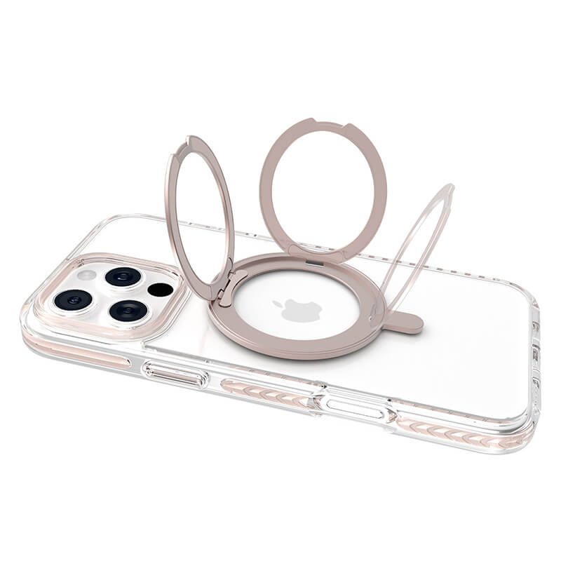 Compatible with iPhone 16 Pro Ice Armor O2L Series Magnetic Clear Case with Ring Stand