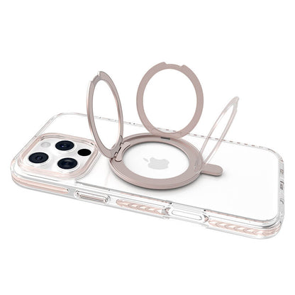 Compatible with iPhone 16 Pro Max Ice Armor O2L Series Magnetic Clear Case with Ring Stand