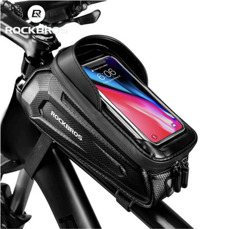 Waterproof Cycling  Bicycle Front Bag 1.7L Top Tube Mount for 6.8" below phones