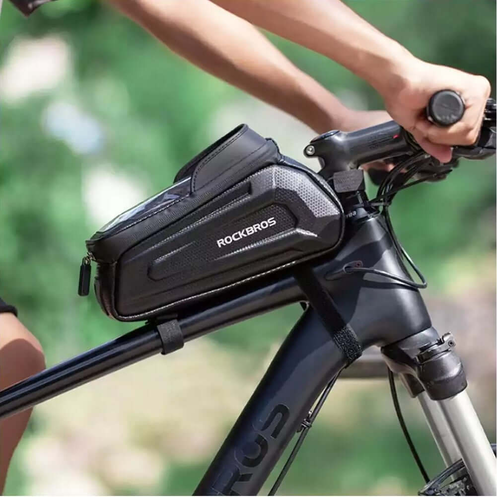 Waterproof Cycling  Bicycle Front Bag 1.7L Top Tube Mount for 6.8" below phones