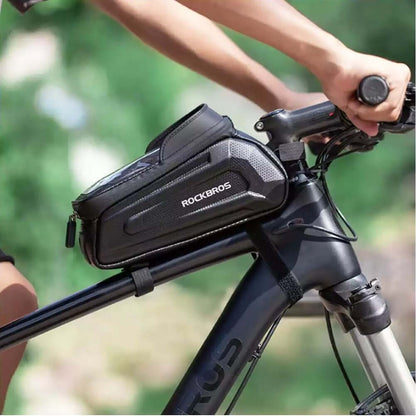Waterproof Cycling  Bicycle Front Bag 1.7L Top Tube Mount for 6.8" below phones