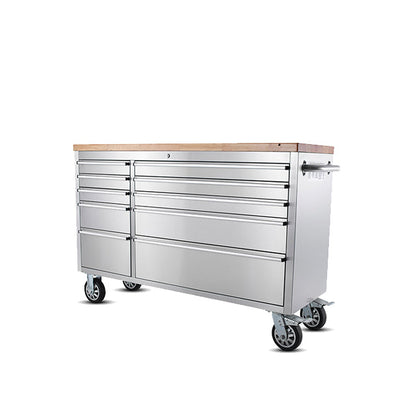 55 inch Stainless Steel 10 Drawer Work Bench tool chest Tool Box Chest Cabinet