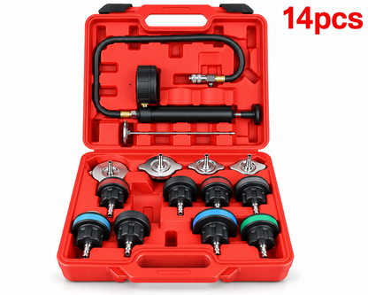 Universal Cooling System Radiator Pressure Tester Gasket Test Kit Leak Detector