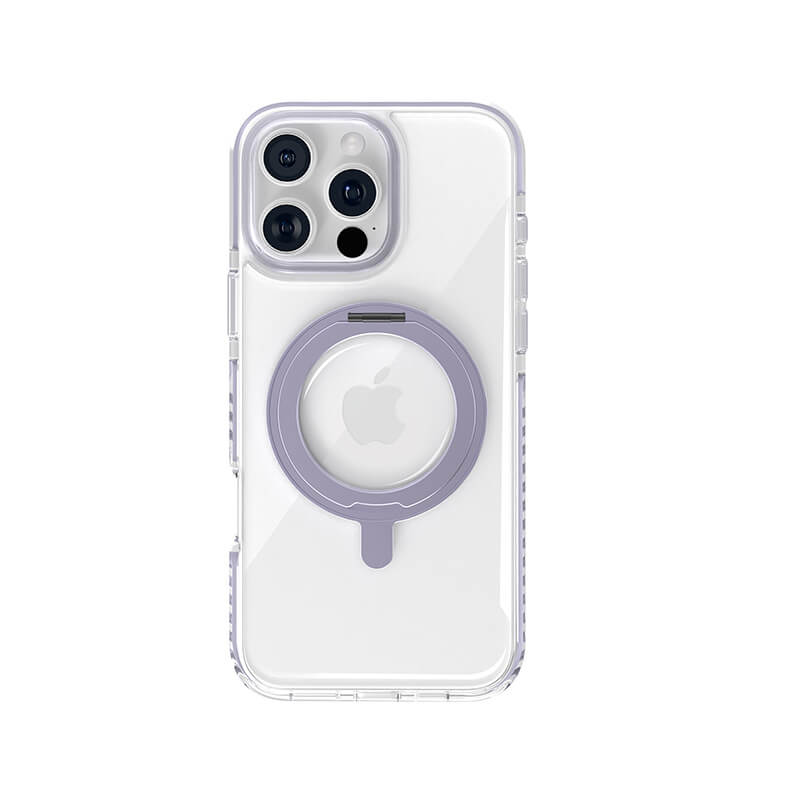 Compatible with iPhone 16 Pro Max Ice Armor O2L Series Magnetic Clear Case with Ring Stand