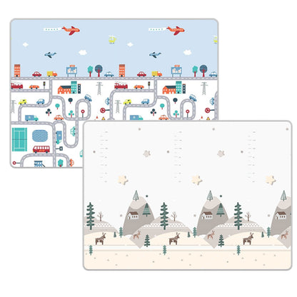 200x180x1 cm Foldable Baby Playmat with Carry Bag - City Road & Hill Double Sides-A