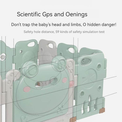 Luxurious Baby Playpen 14+2 Panels (Little Froggy-Green)