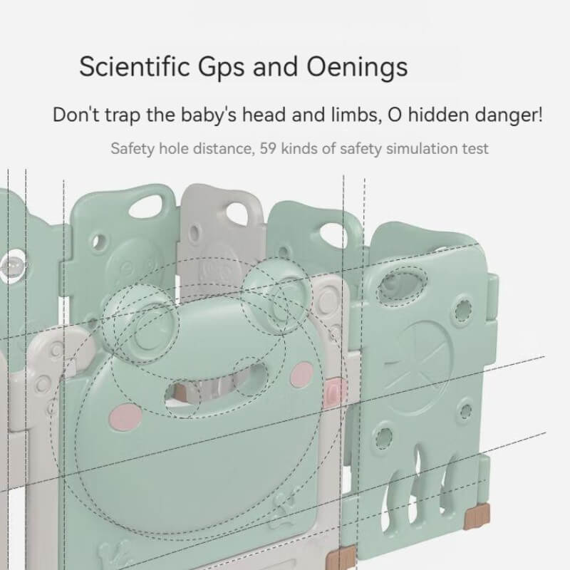 Luxurious Baby Playpen 12+2 Panels (Little Froggy-Pink)