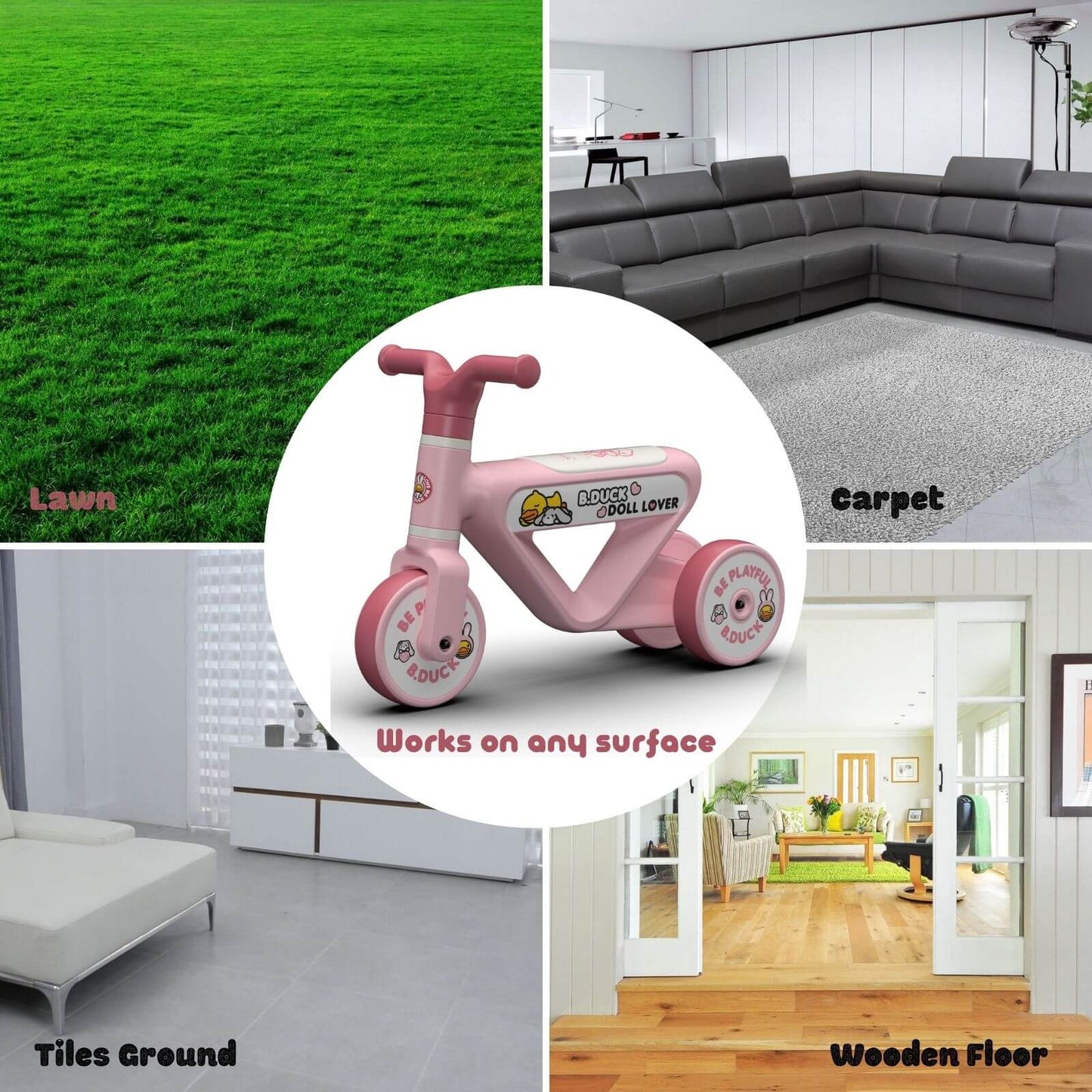 Baby Balance Bike 1005S Pink